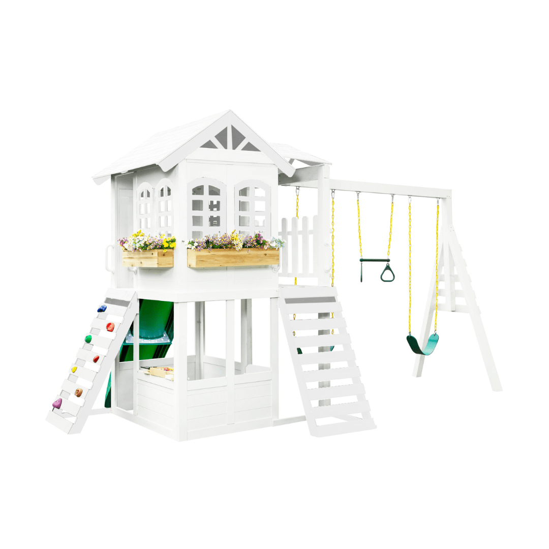 2MamaBees Reign Two Story Playhouse Custom Color