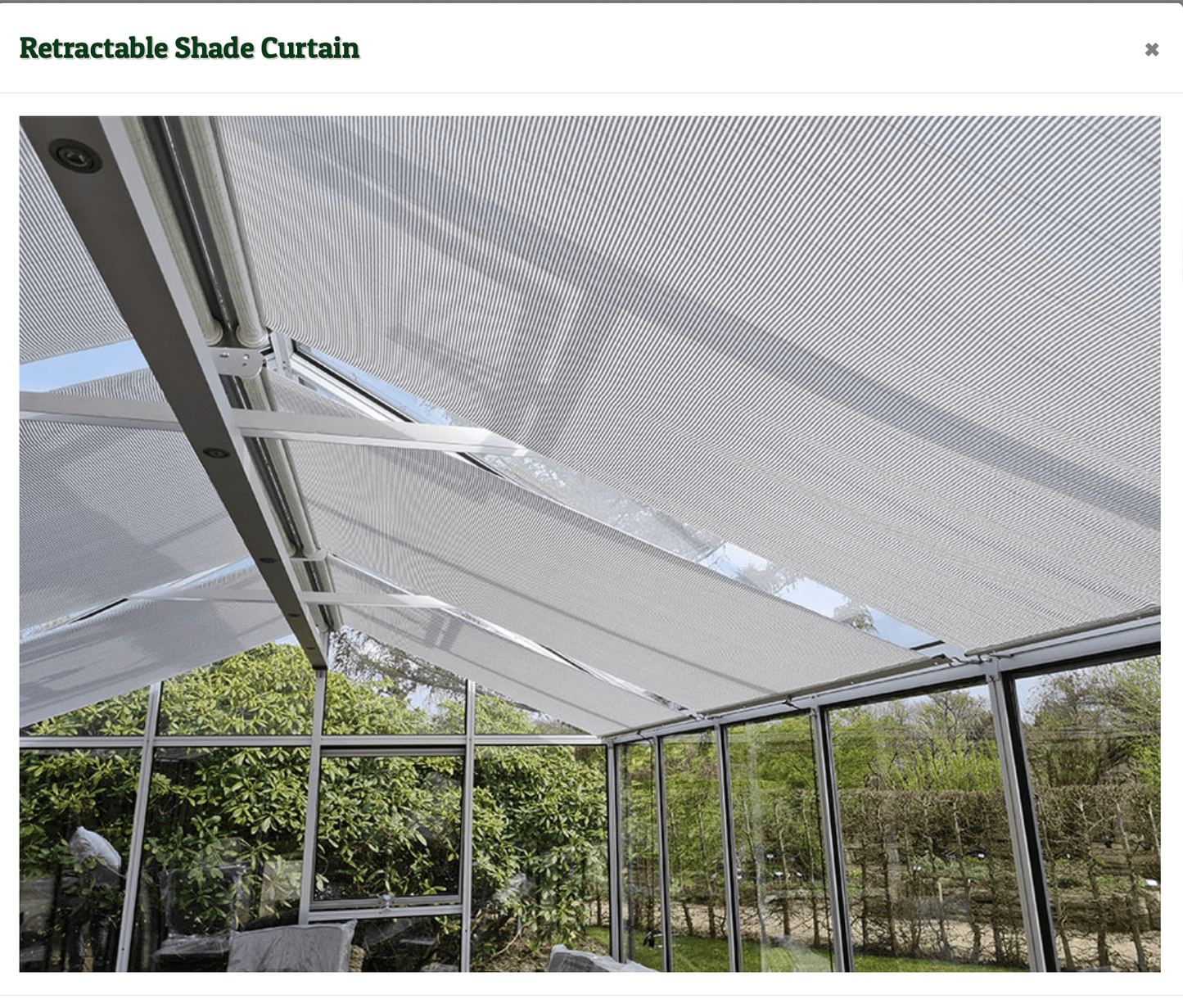 Janssens Modern Greenhouse Retractable Roller Shade by Hoklatherm