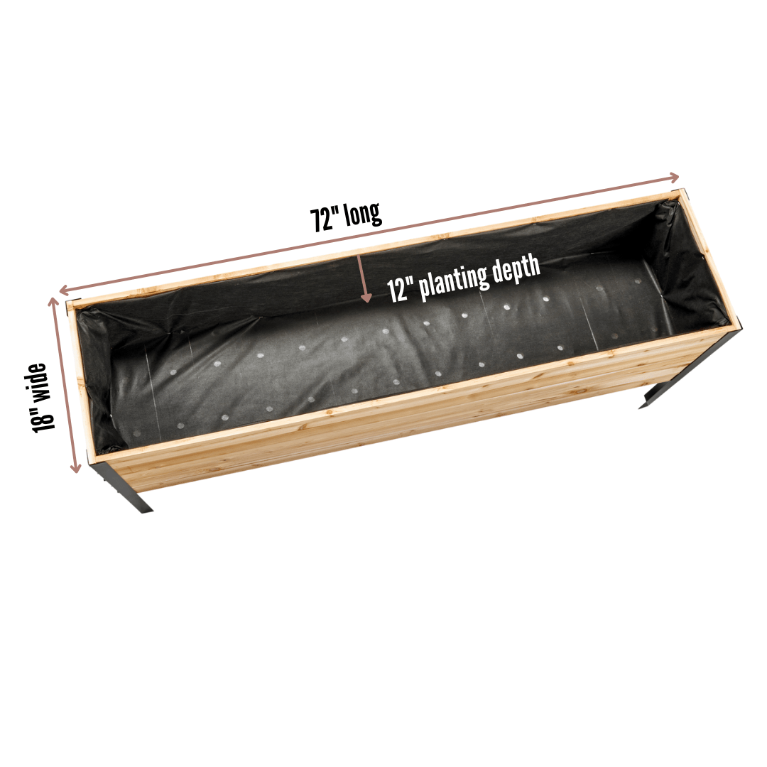 Cedar Planters 18″ X 72″ RAISED GARDEN BED - 30" TALL