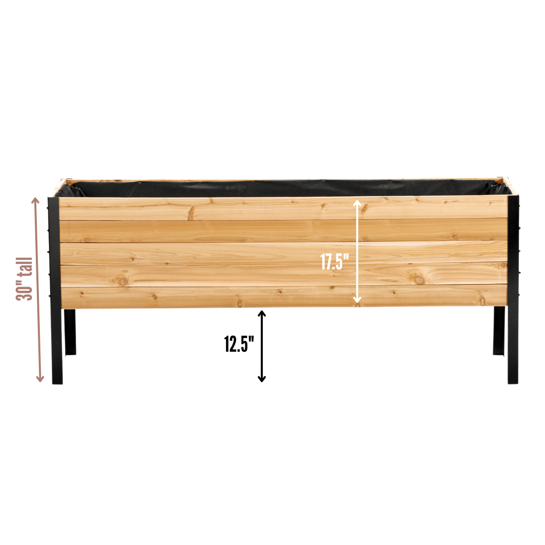 Cedar Planters 18″ X 72″ RAISED GARDEN BED - 30" TALL