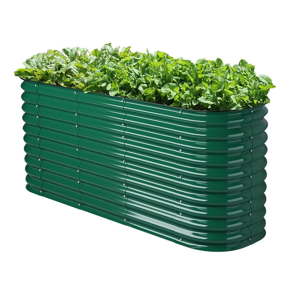 32'' Tall 6.5'x2' Metal Modular Corrugated Raised Garden Bed Kit(6 in 1)