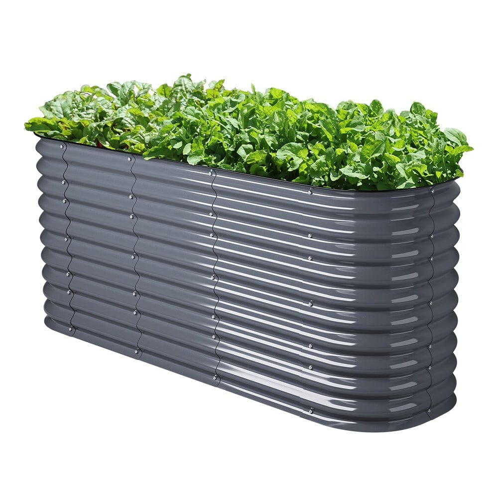 32'' Tall 6.5'x2' Metal Modular Corrugated Raised Garden Bed Kit(6 in 1)