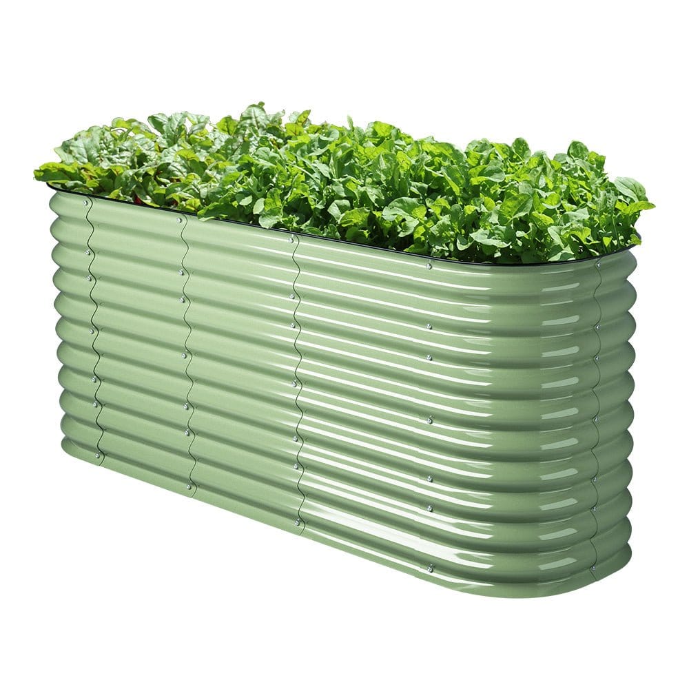 32'' Tall 6.5'x2' Metal Modular Corrugated Raised Garden Bed Kit(6 in 1)